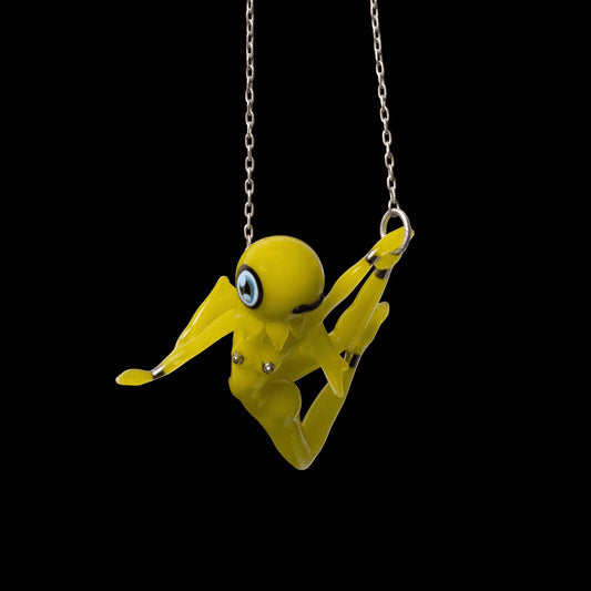 artisan-crafted glass pendant - Collab Cthulhu Pendant by Sibelley x Tiefling (Cyber Punks 2022 Release)