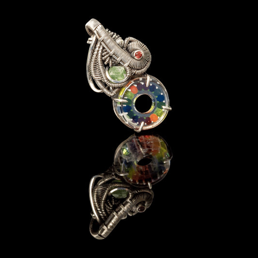 exquisite glass pendant - Silver Vibe Saver Pendant (A) by Karma Glass (Rainbow Equinox 2022)
