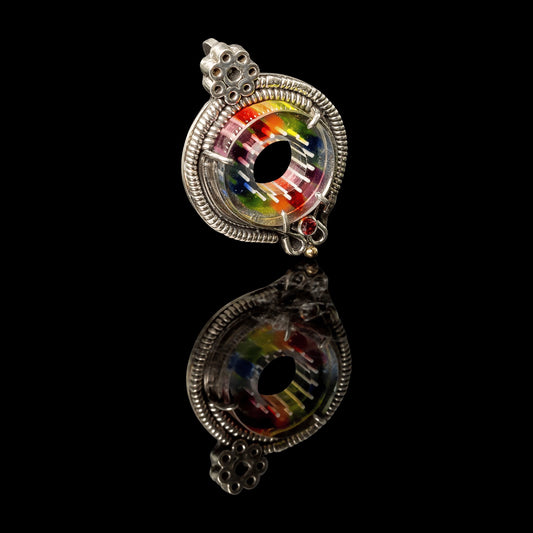 exquisite glass pendant - Silver Vibe Saver Pendant (C) by Karma Glass (Rainbow Equinox 2022)