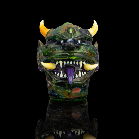 hand-blown art piece - Space Oni by Nathan Belmont x Nathan (N8) Miers (SCOPE 2022)