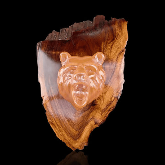 artisan-crafted art piece - Goldie Bear by Cha Glass x Nolan Callahan (SCOPE 2022)