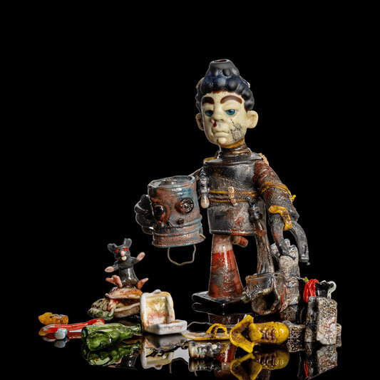 meticulously crafted art piece - Garbage Boy by Ethan Windy x Zii Glass (SCOPE 2022)