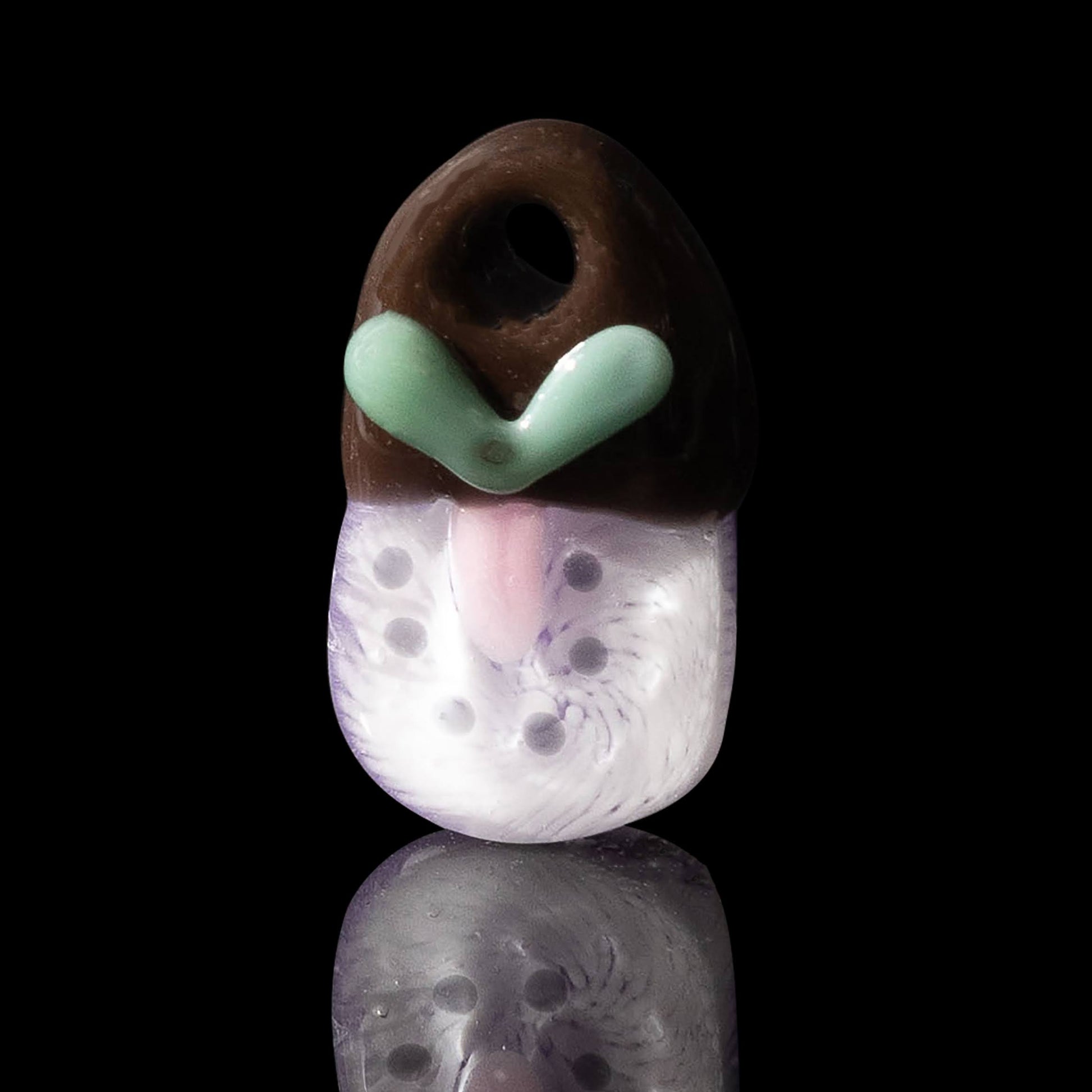 hand-blown glass pendant - Kiwi Pendant (B) by Blue Soldier x Sakibomb (2023)