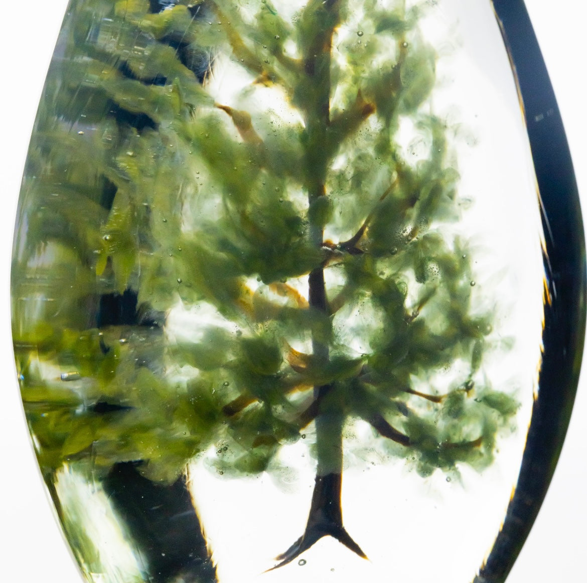 Tall Green Tree Paper Weight by Woodlander Glass