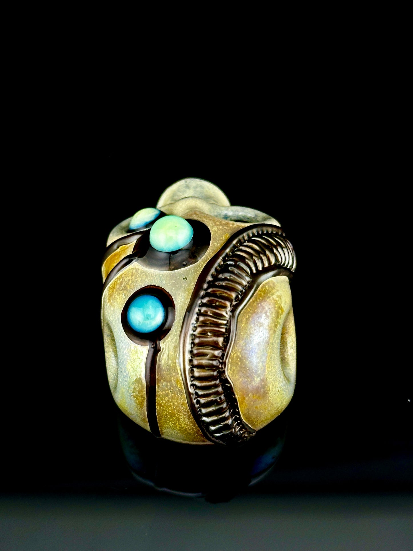 Aquarius three eyed skull pendant