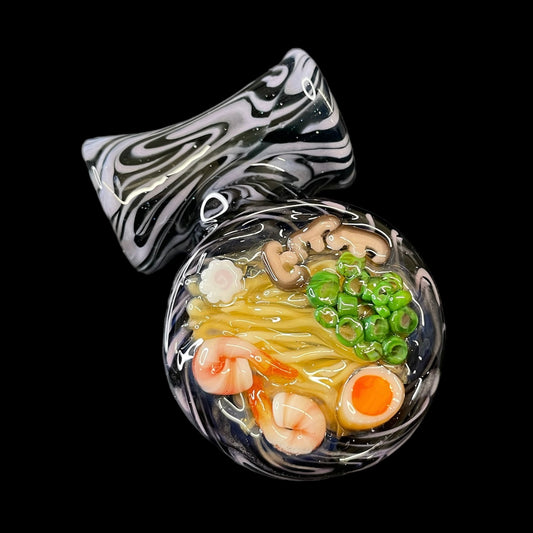 Purple & Black Nami Ramen Pendant by Dojo Glass (2024)