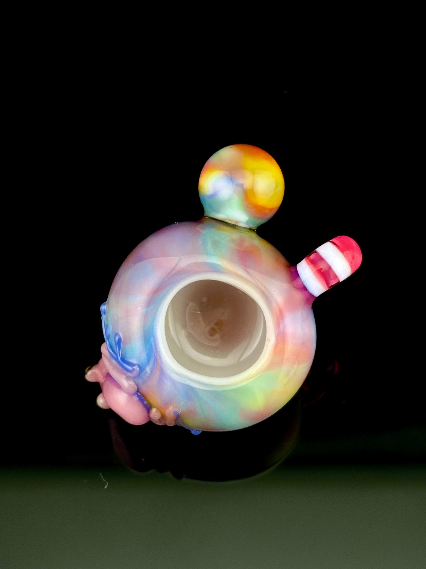 Aquarius chappy head with frog and eye pendant