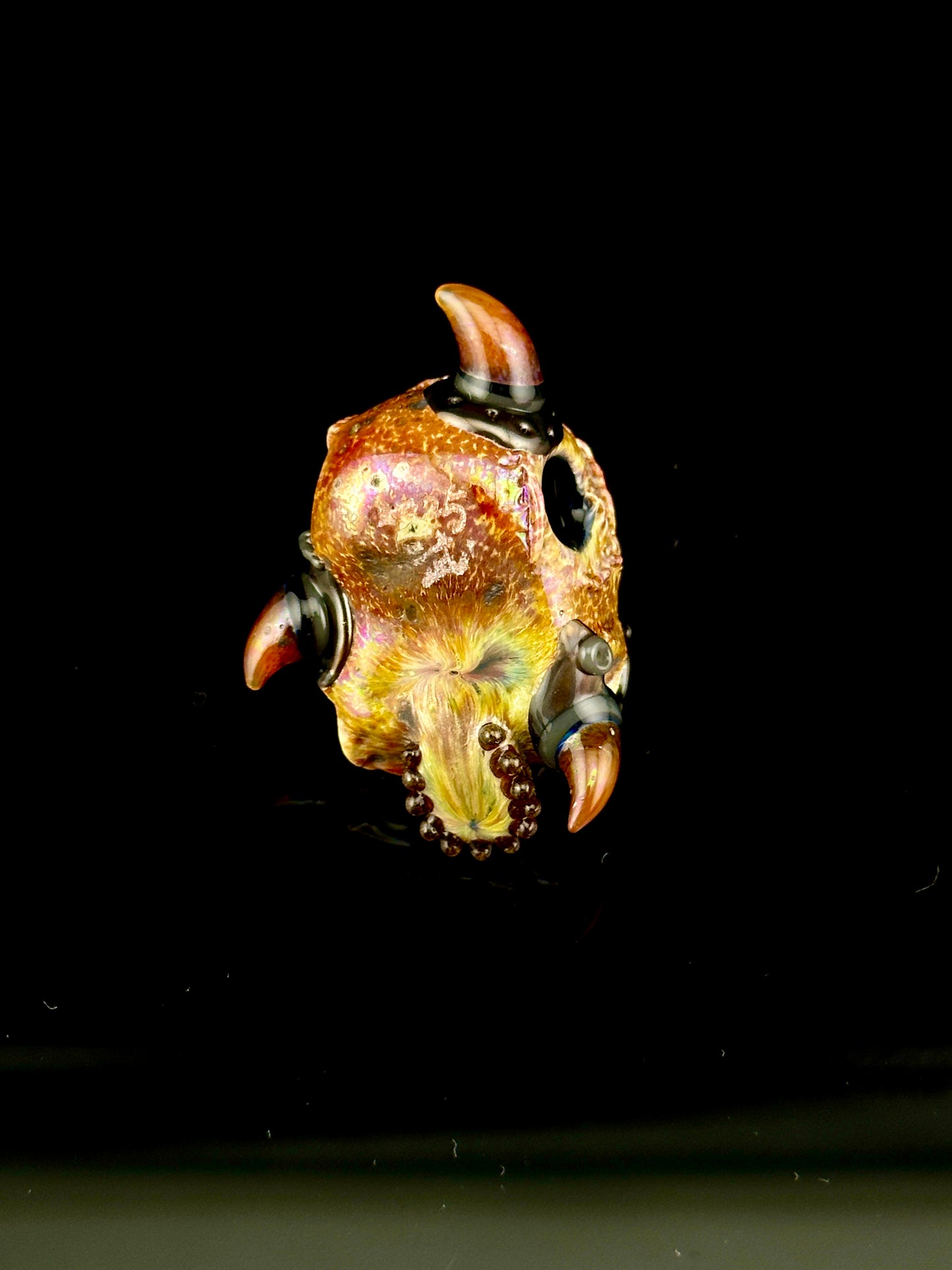 Aquarius skull and eye pendant