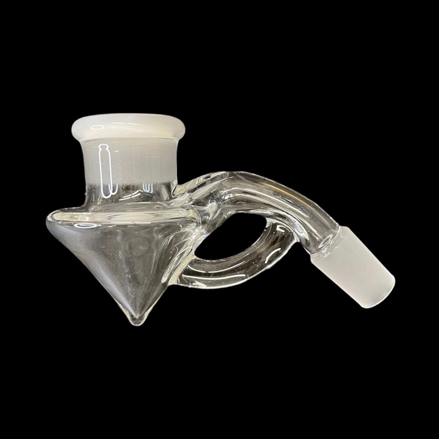 14mm-18mm 45° Cone Lotus White Under Clear Dry Catcher by Flex Glass