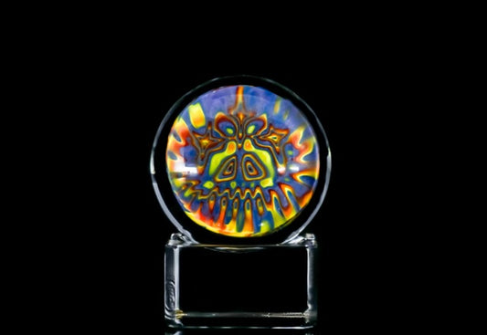 Skull "Mokumegane" Marble #1 by Fefee Glass (2024)