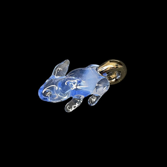 Sky Blue Rabbit With Silver Hoop Pendant by Sibelley (2023)