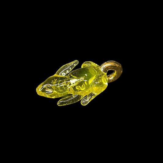 Yellow Rabbit With Gold Hoop Pendant by Sibelley (2023)