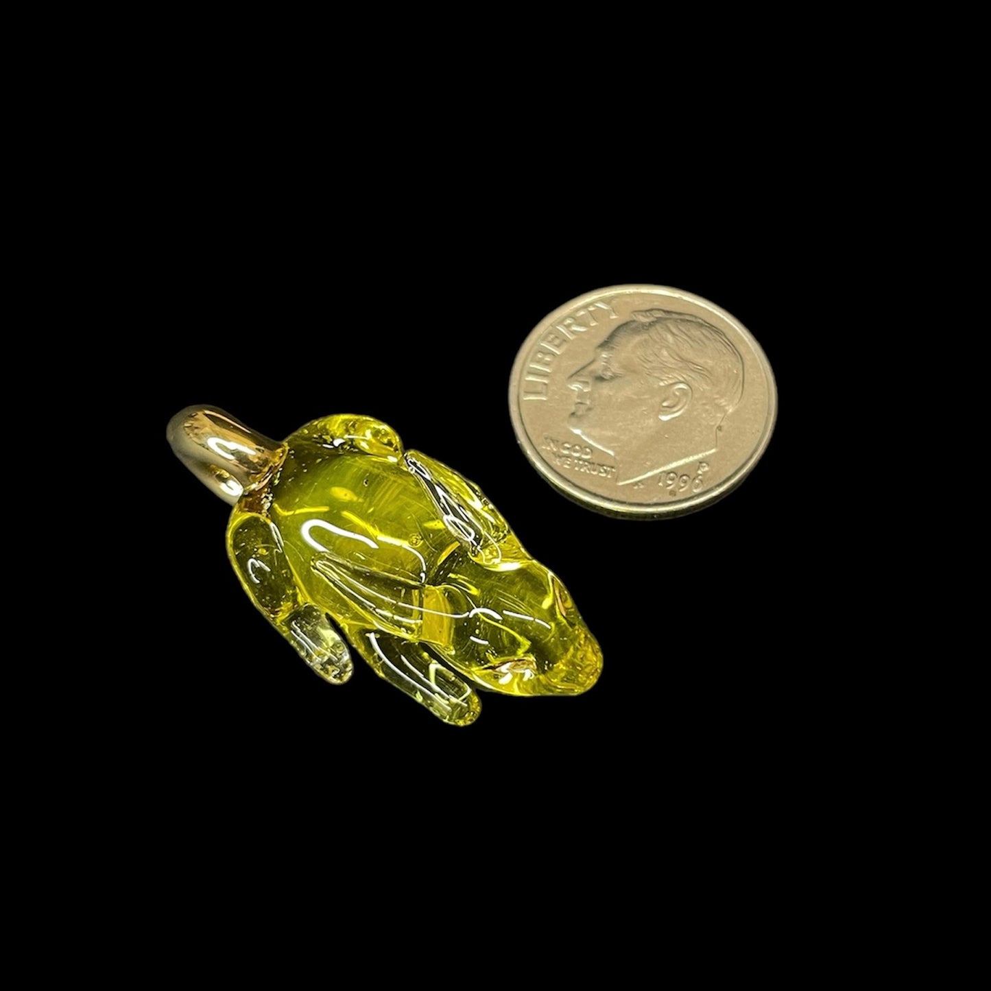 Yellow Rabbit With Gold Hoop Pendant by Sibelley (2023)