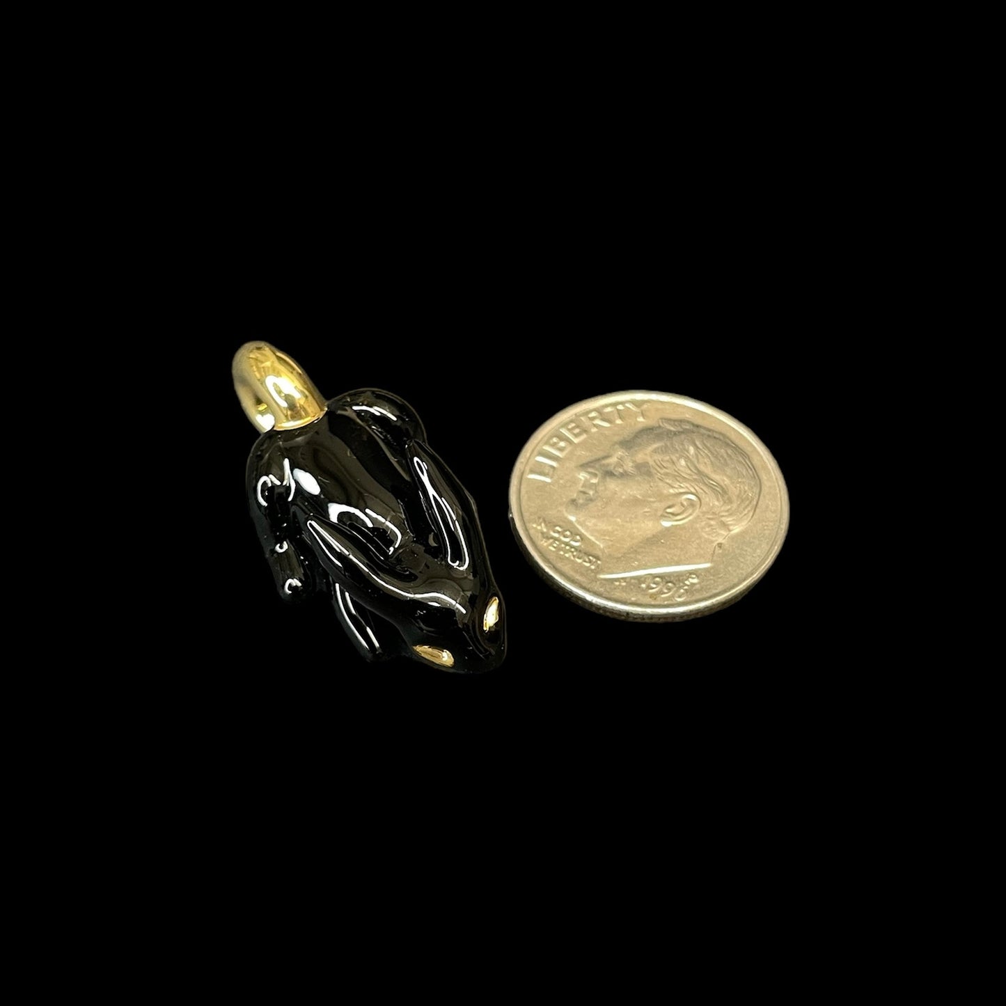 Black Rabbit With Gold Hoop Pendant by Sibelley (2023)