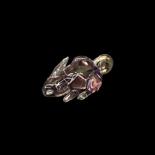 Purple Rabbit With Silver Hoop Pendant by Sibelley (2023)