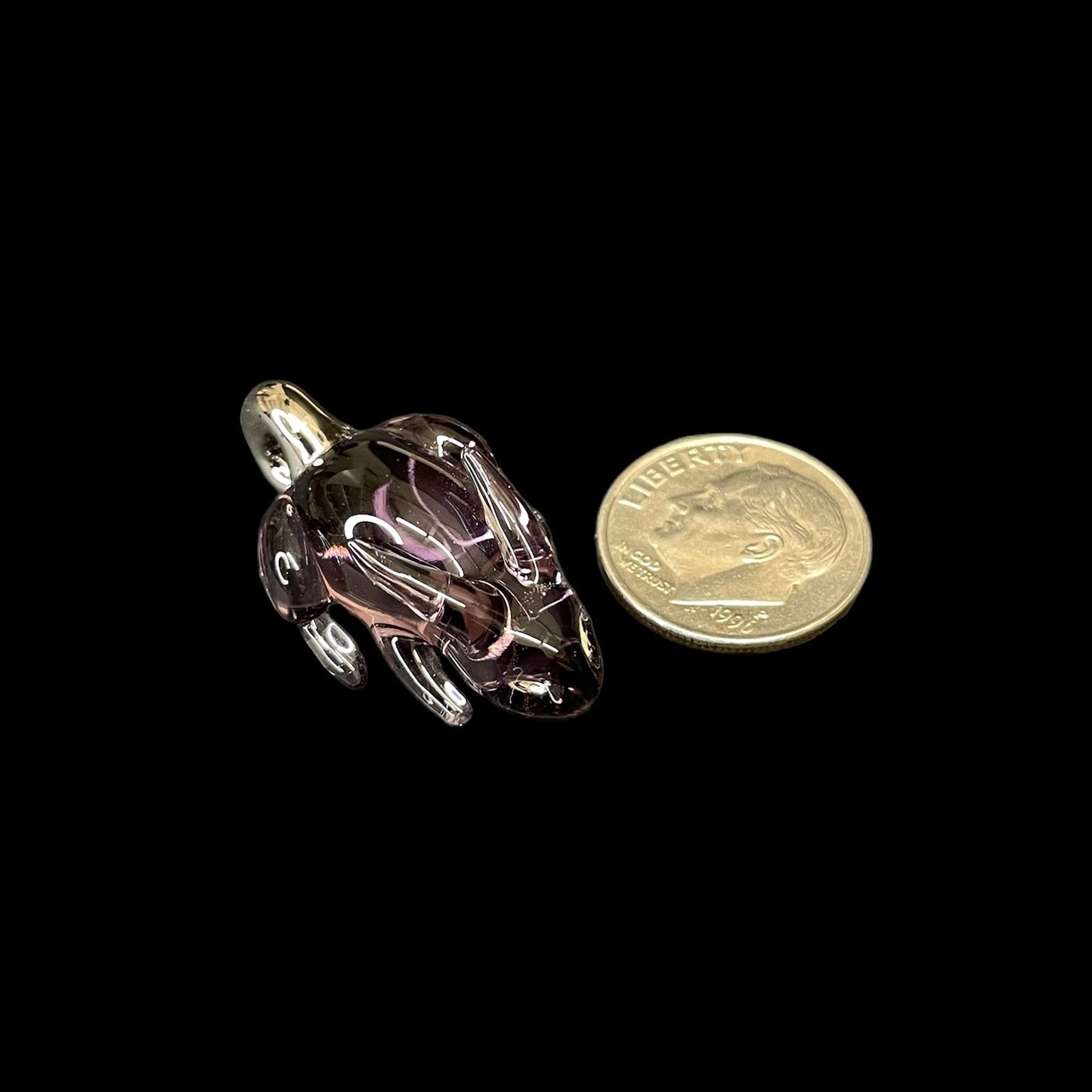 Purple Rabbit With Silver Hoop Pendant by Sibelley (2023)