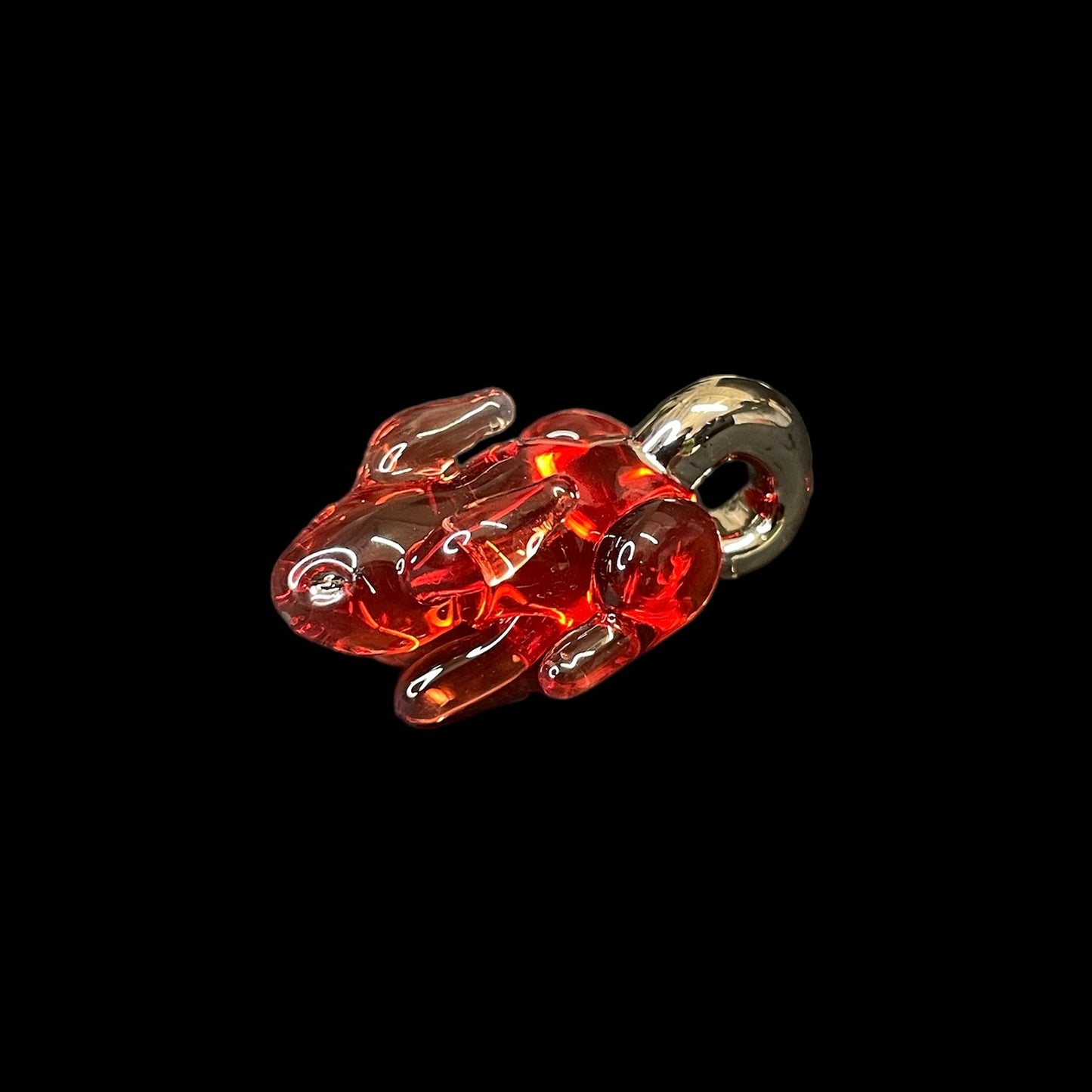 Red Rabbit With Silver Hoop Pendant by Sibelley (2023)
