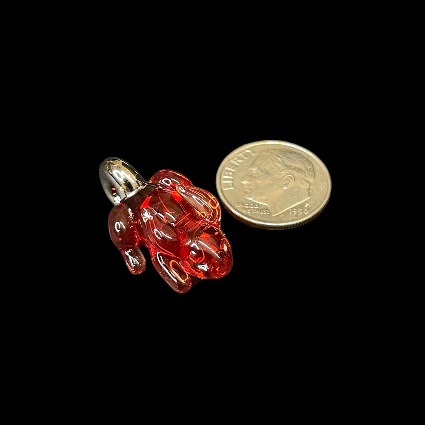 Red Rabbit With Silver Hoop Pendant by Sibelley (2023)