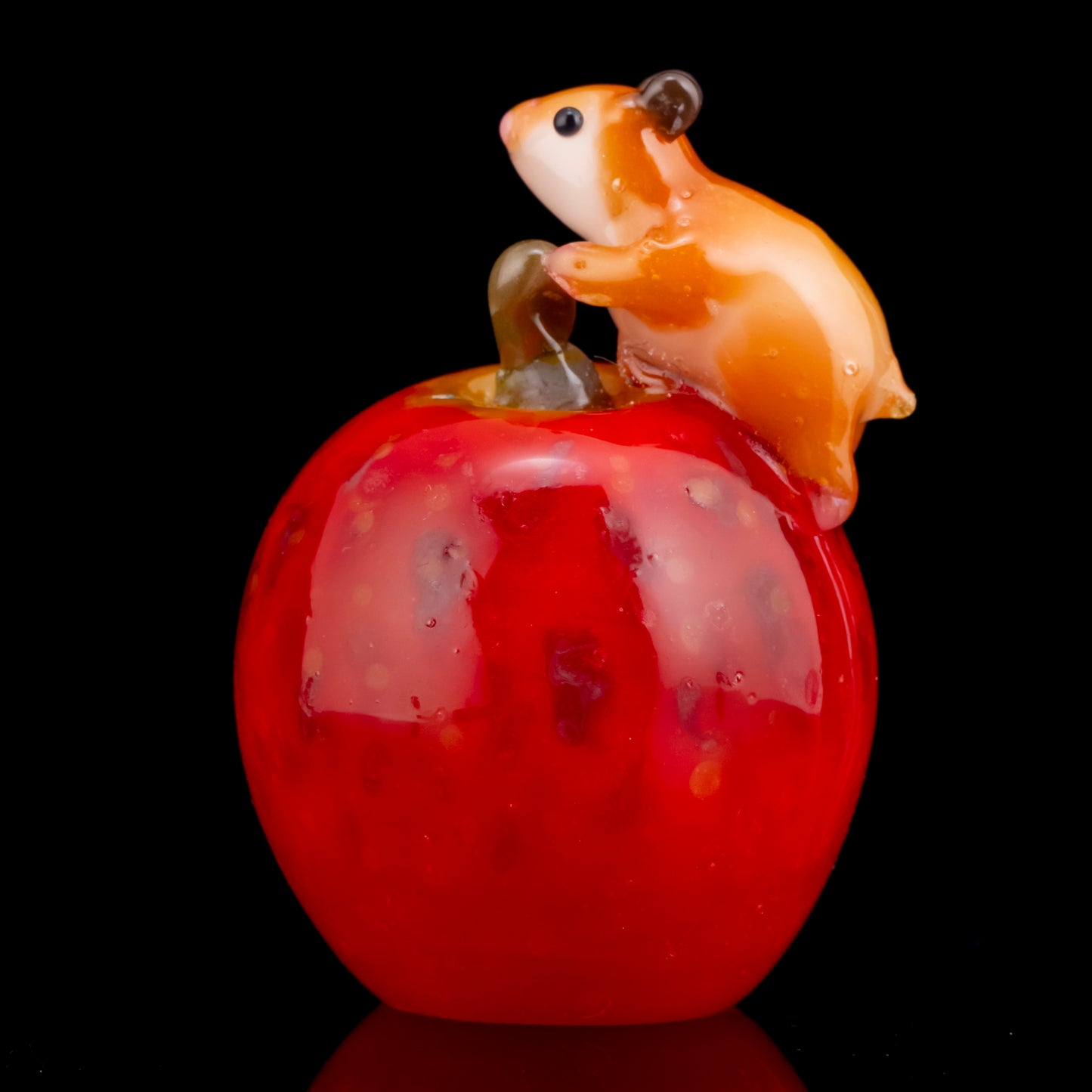 Hamster and Apple Paperweight by Tomomi Handa