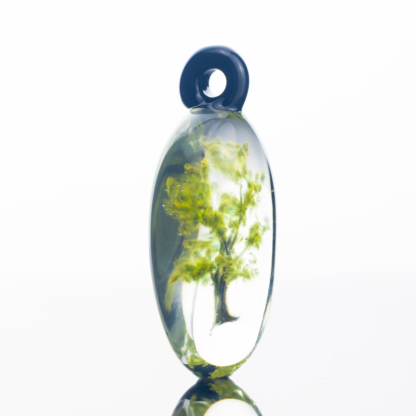 Green Tree Pendant by Woodlander Glass