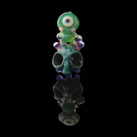 artisan-crafted glass pendant - Observer on Skull Pendant By Brandon Martin (2023)