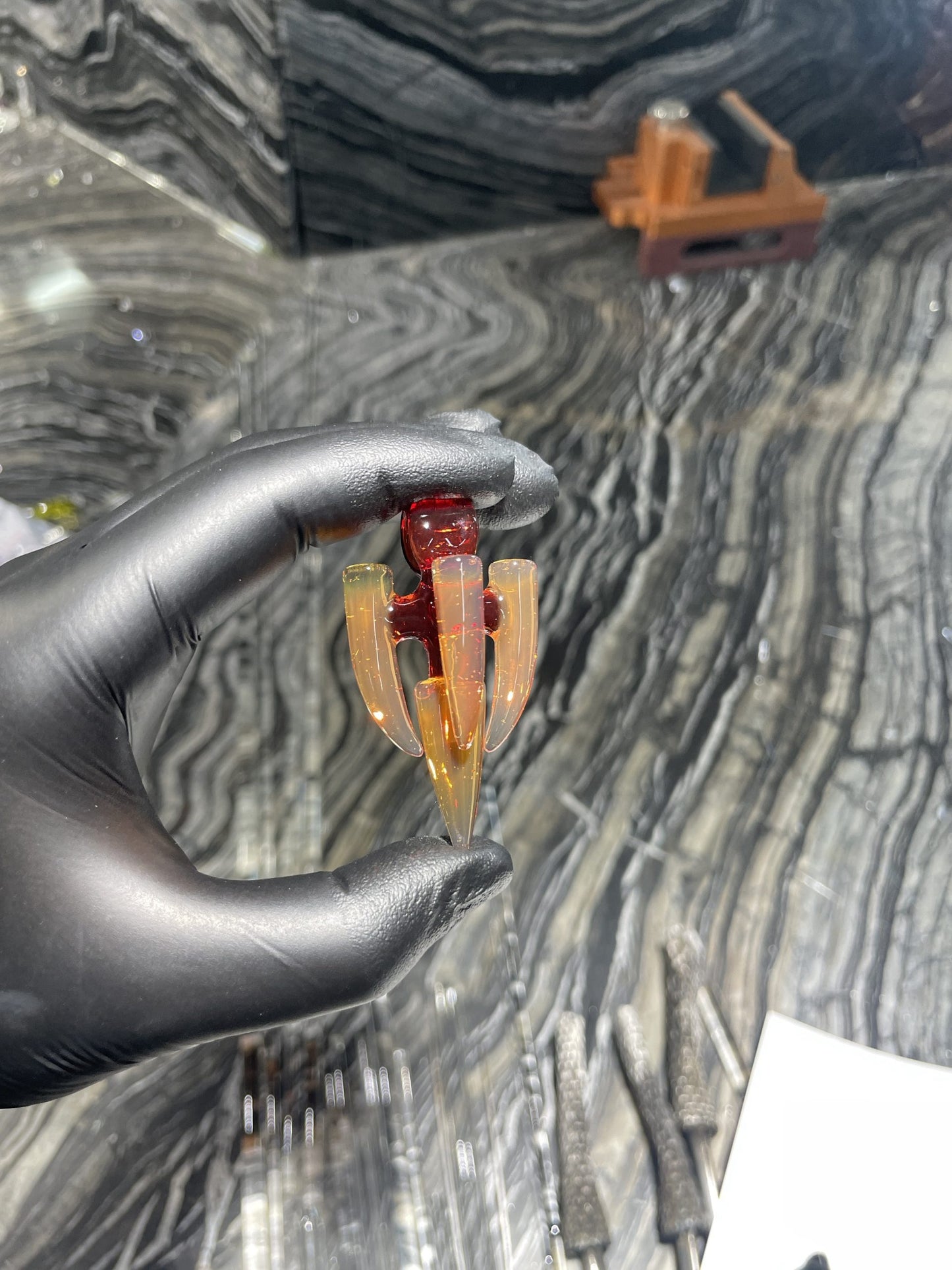 meticulously crafted art piece - Solo Amulet (E) by Avatar Glass