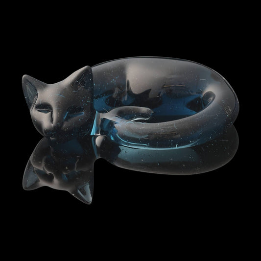 luxurious glass pendant - UV Atomic Stardust Regular Sleeping Kitty Pendant by Spiller Woods (2023)
