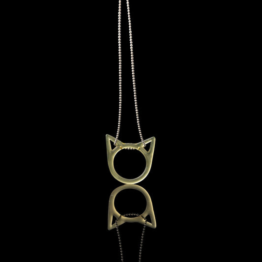 meticulously crafted glass pendant - CFL Hydra Kitty Face Pendant by Spiller Woods (2023)