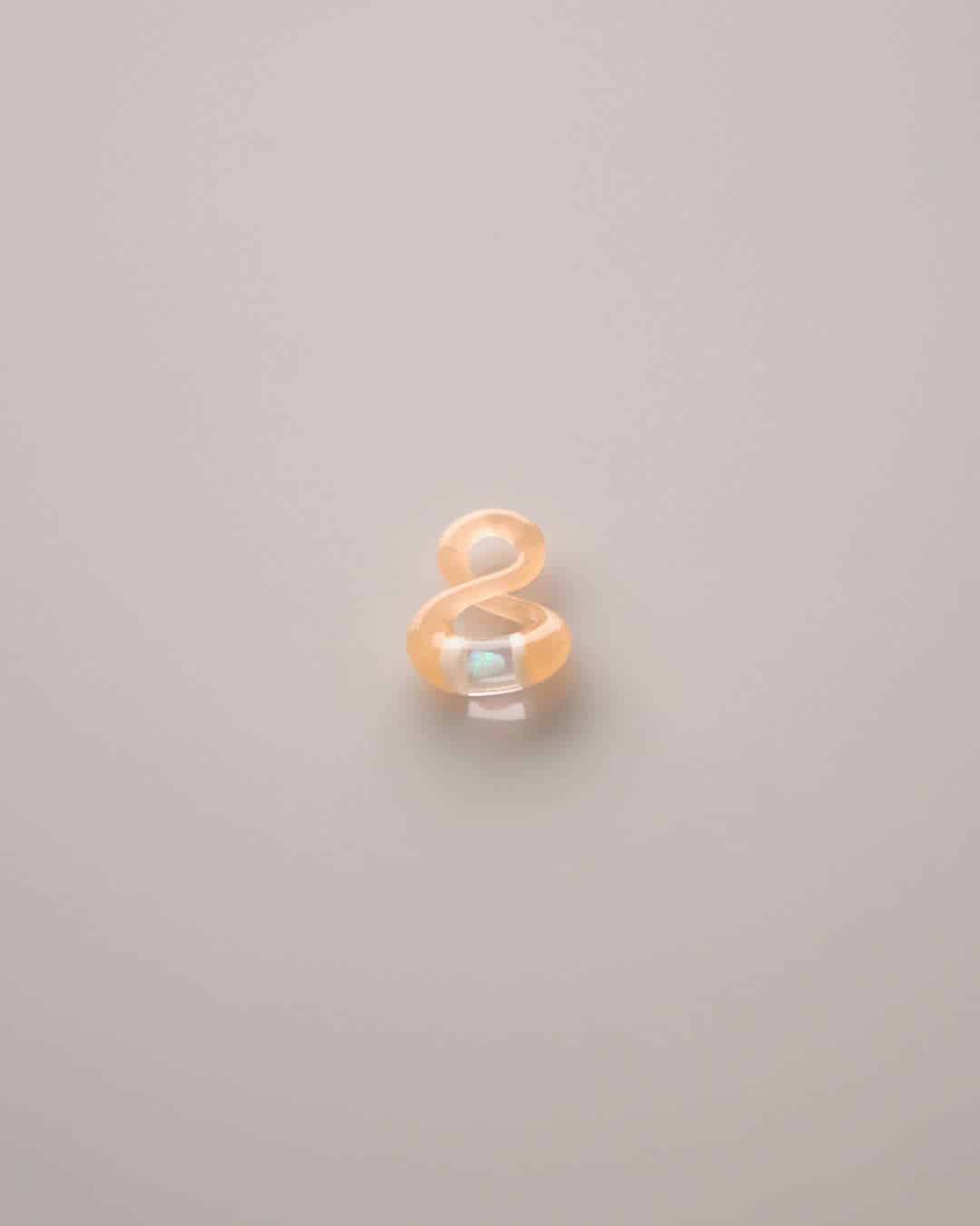 artisan-crafted glass pendant - Shifty Peach CFL Itty Bitty Infinity Pendant by NateyLove