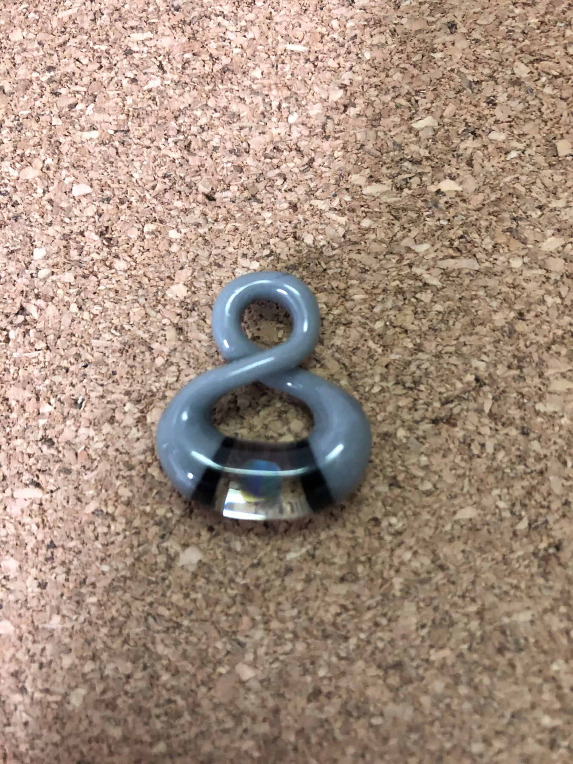 hand-blown glass pendant - Gray/Black Itty Bitty Infinity Pendant by NateyLove