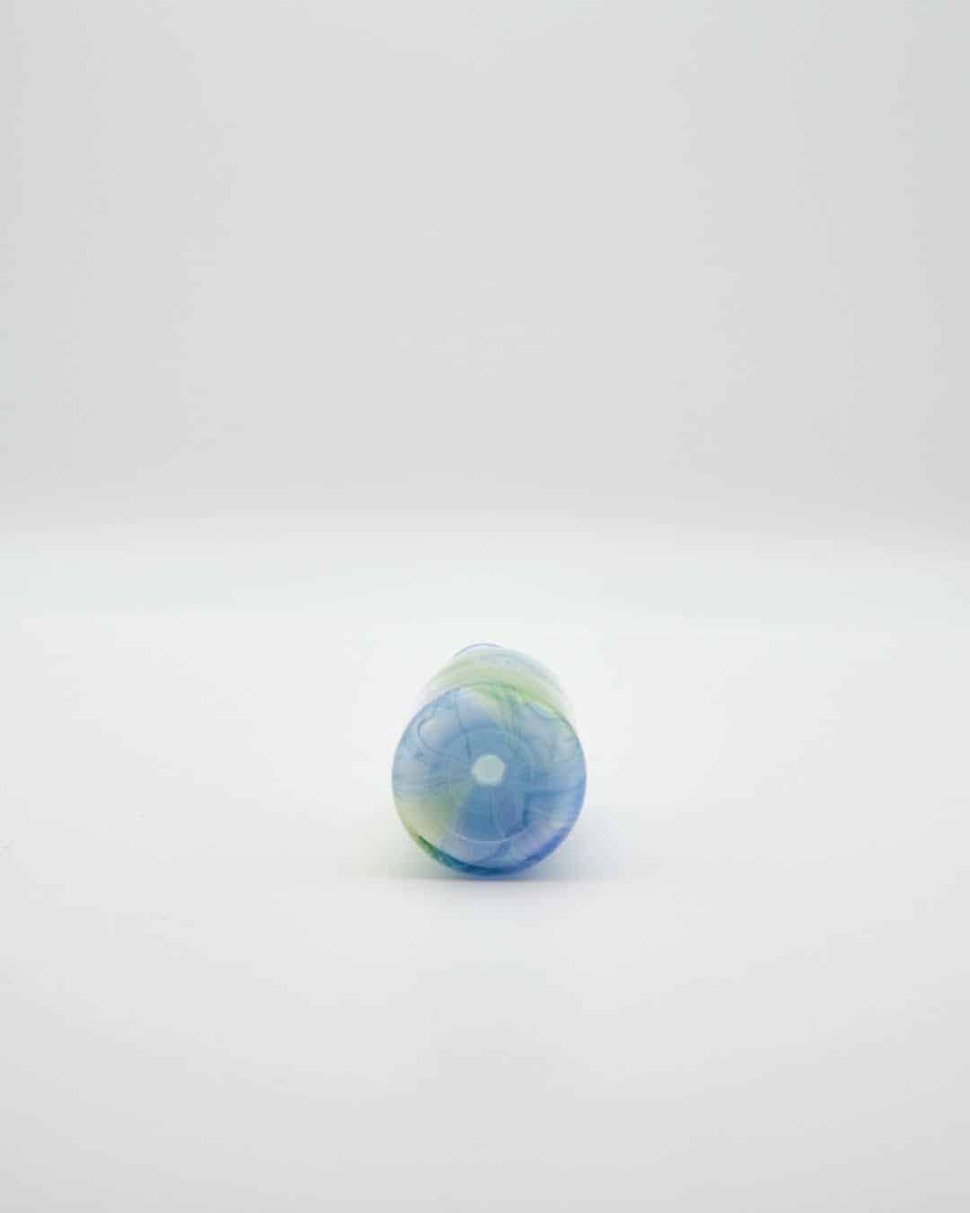 hand-blown art piece - Blue/Green One Hitter Bottle by Scomo