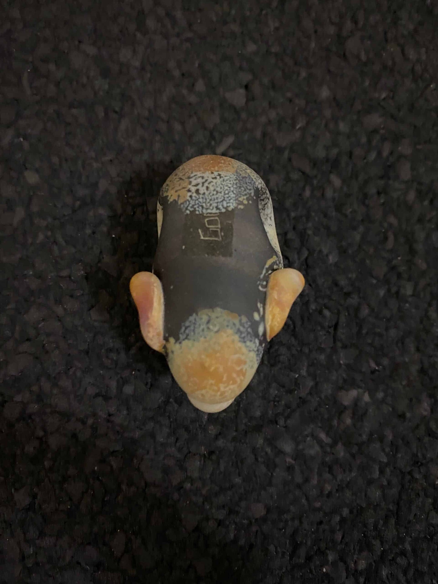 innovative glass pendant - Silver Strike / Oregon Gray Neolithic Head Pendant by Gomez Glass