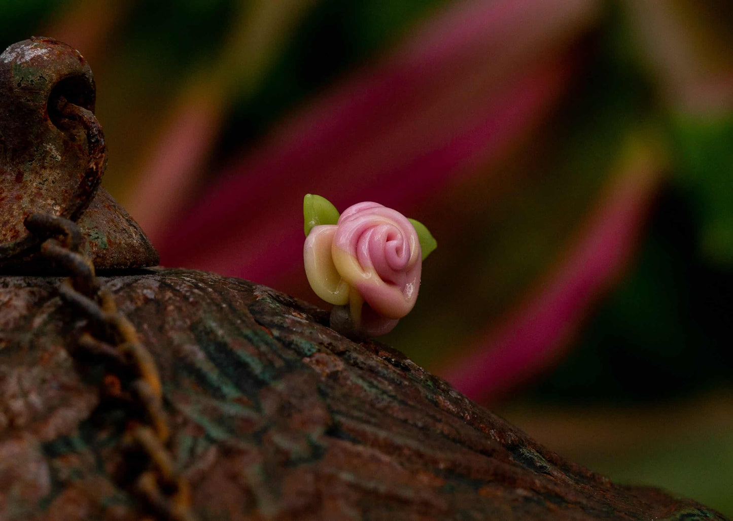 luxurious glass pendant - Pink/Yellow Rose Pendant by Sakibomb