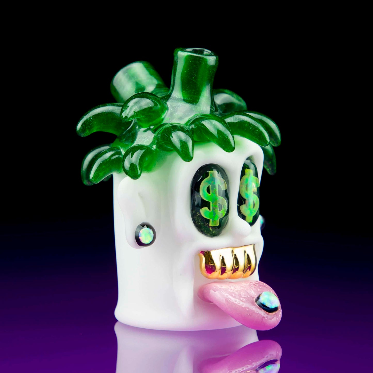 sophisticated design of the Mr. Richie Head Rig w/ Opal Earrings & Gold Grill by Ryder Glass
