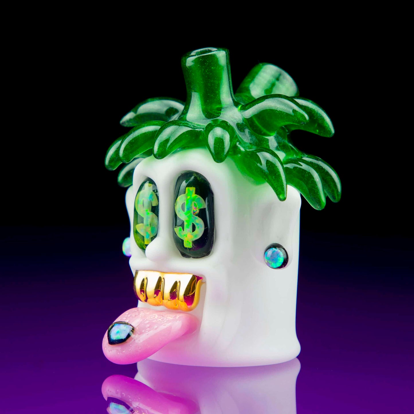 sophisticated design of the Mr. Richie Head Rig w/ Opal Earrings & Gold Grill by Ryder Glass