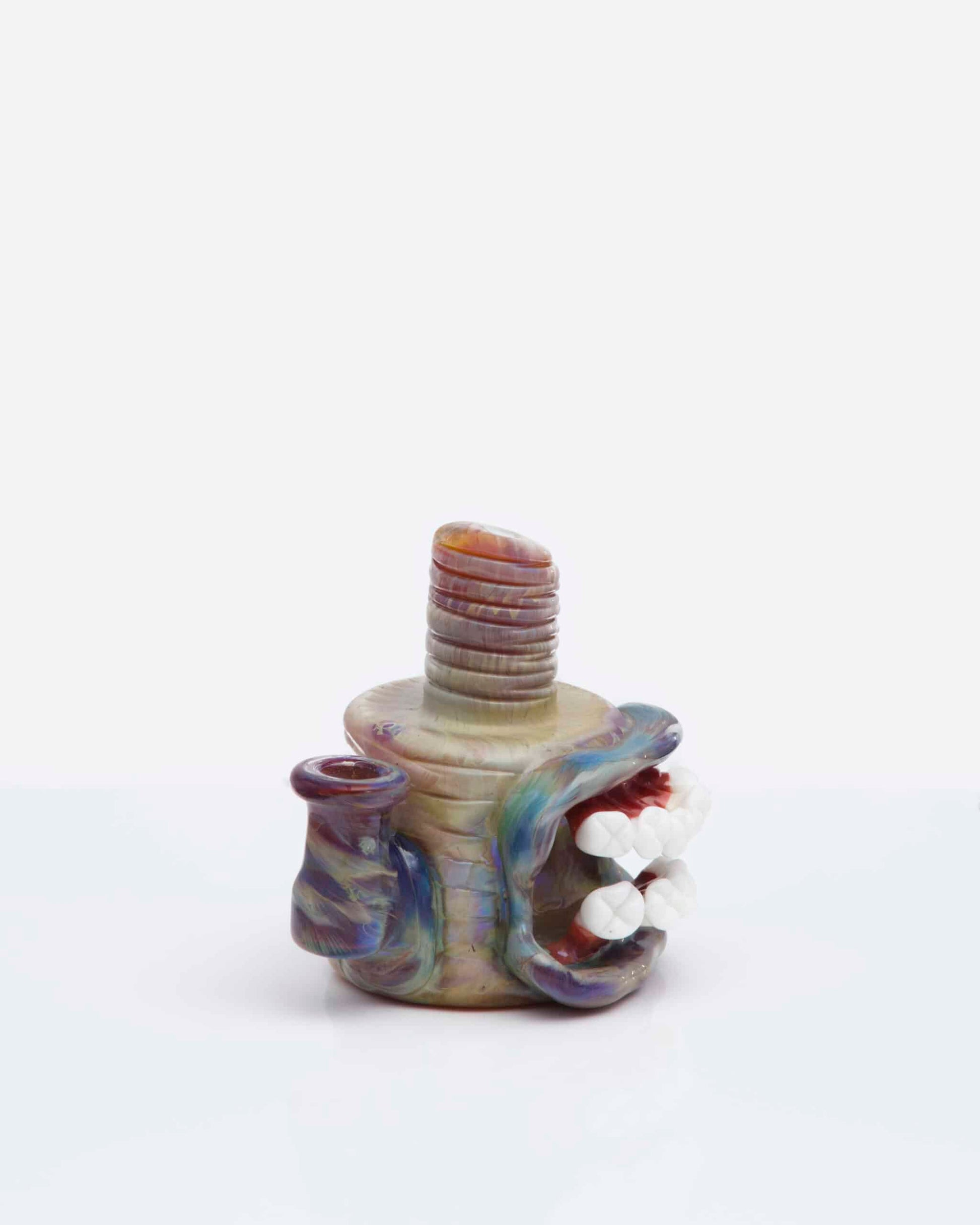 hand-blown design of the Persimmon Strike Mini Face Rig w/ Matching Carb Cap by FrostysFresh