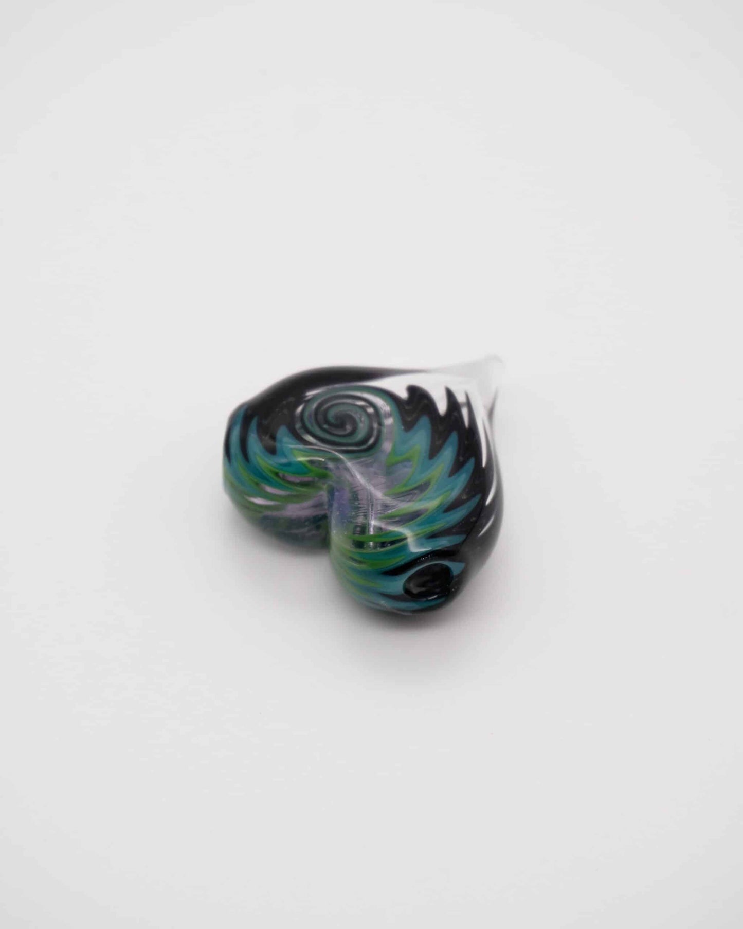 luxurious glass pendant - Green/Black Heart Pendant by NateyLove