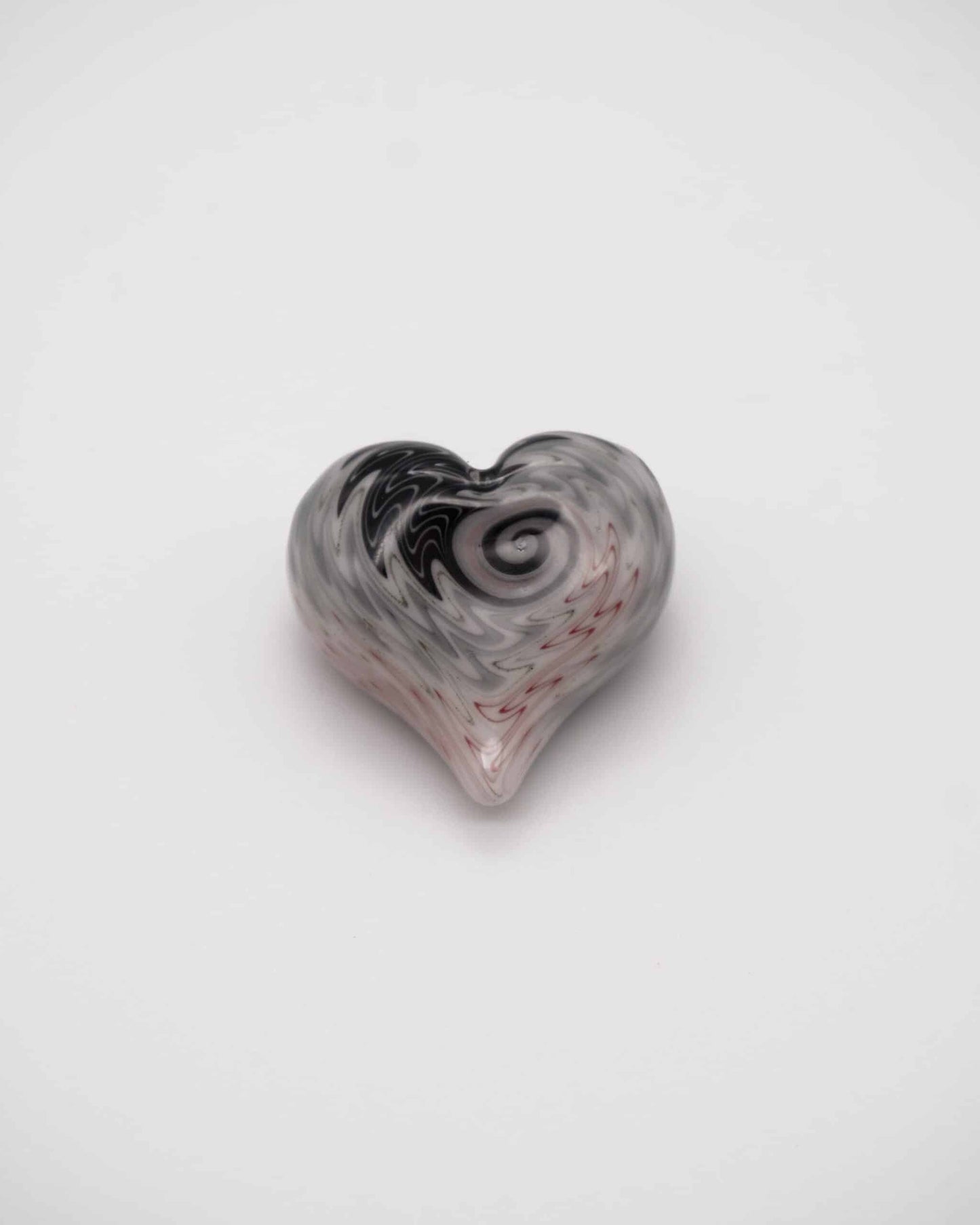 heady glass pendant - Black / White Heart Pendant by NateyLove