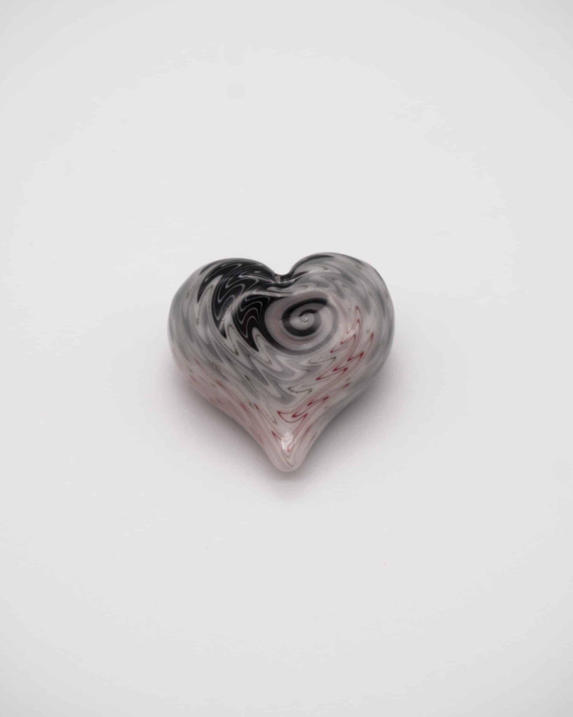 heady glass pendant - Black / White Heart Pendant by NateyLove