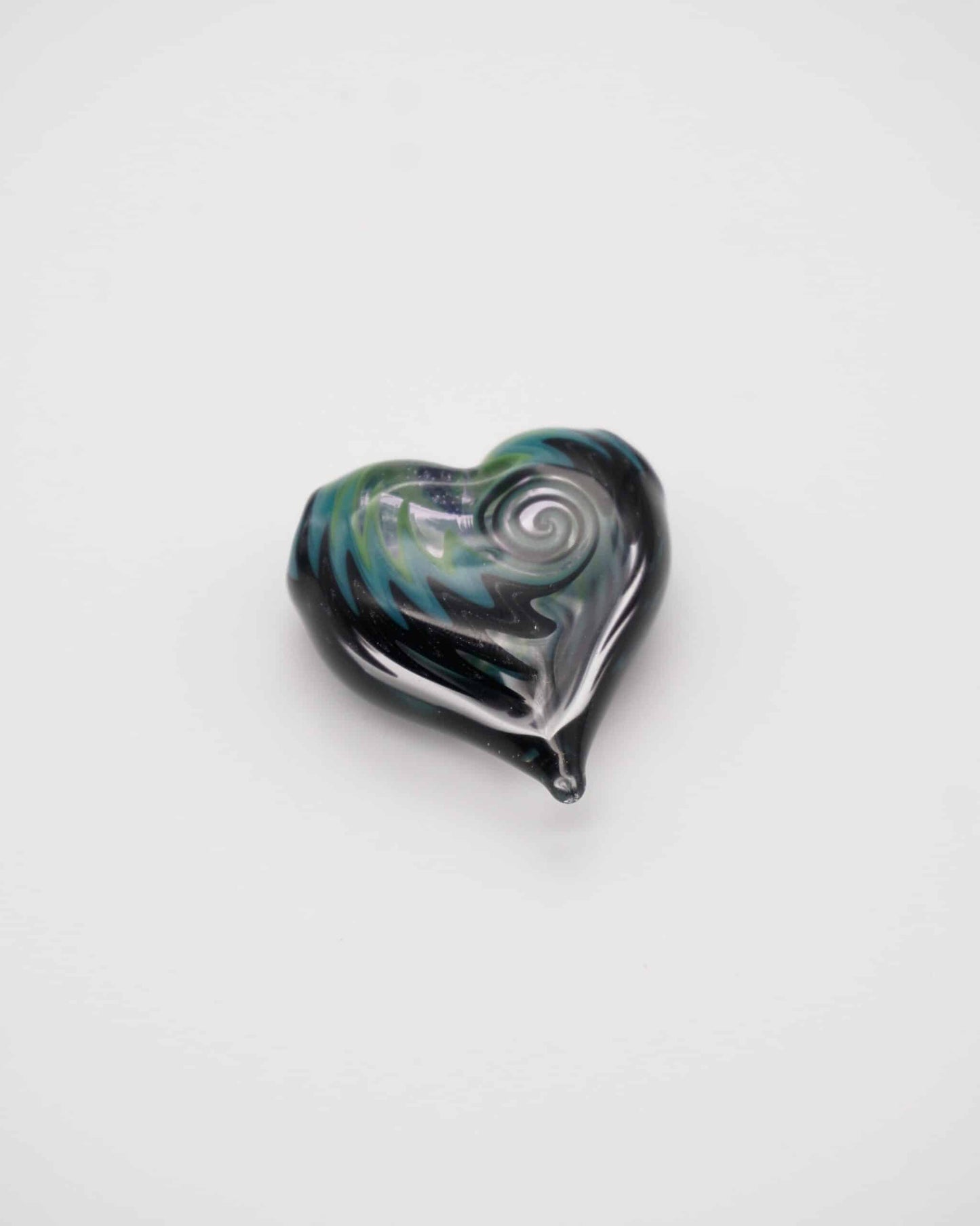 luxurious glass pendant - Green/Black Heart Pendant by NateyLove