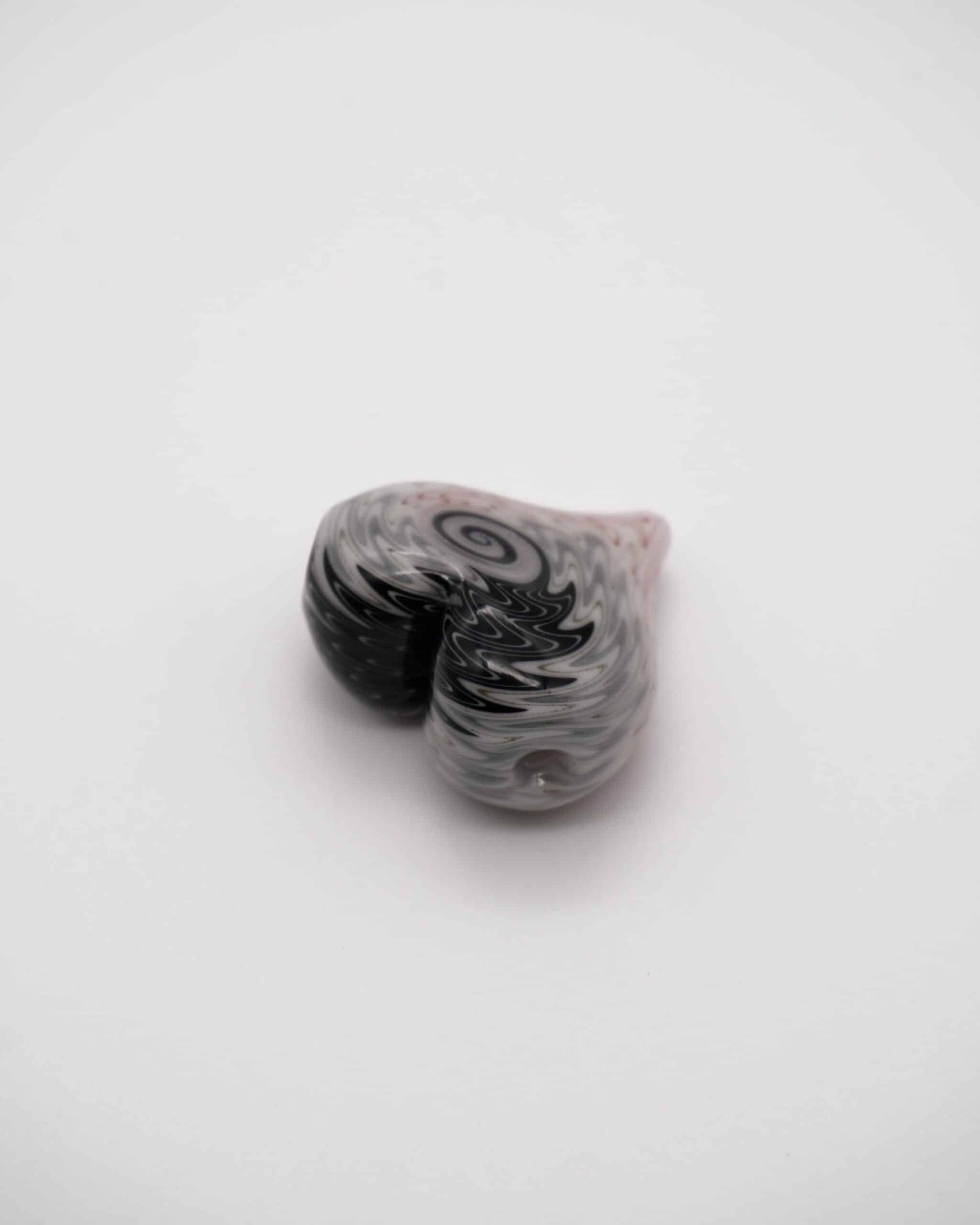 heady glass pendant - Black / White Heart Pendant by NateyLove