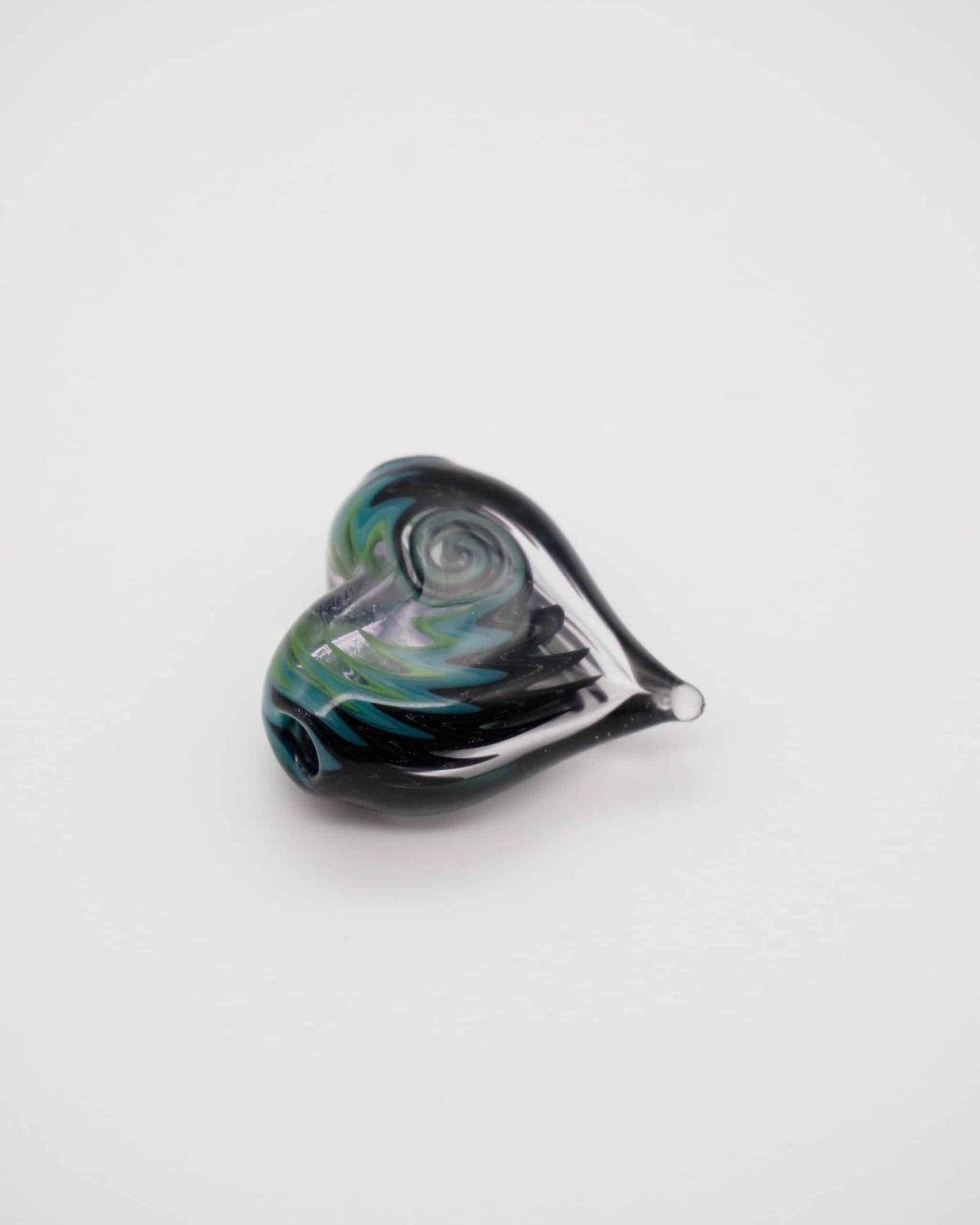 luxurious glass pendant - Green/Black Heart Pendant by NateyLove
