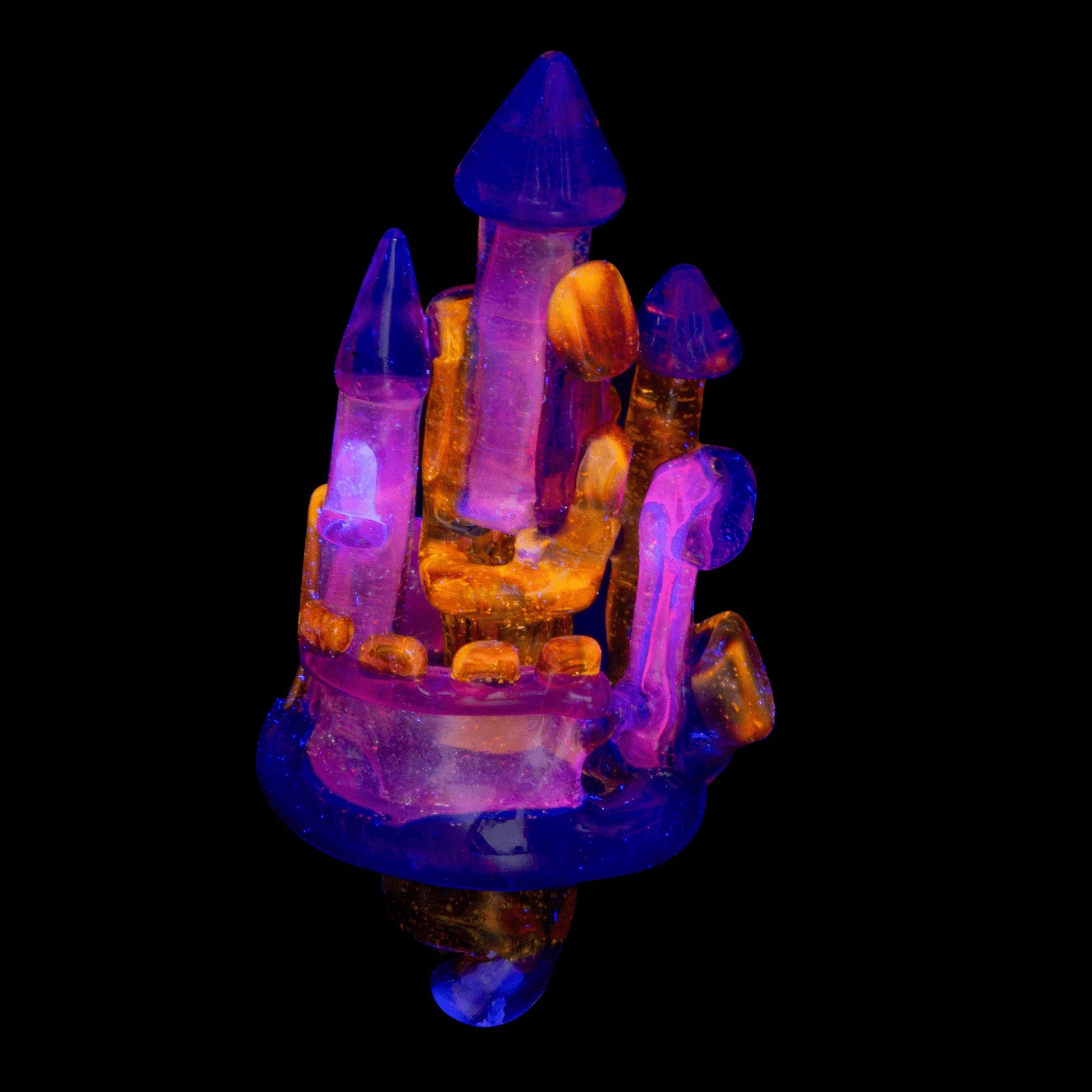 artisan-crafted art piece - Phoenix X White Satin Crushed Opal Kingdom Set by JEBB Glass