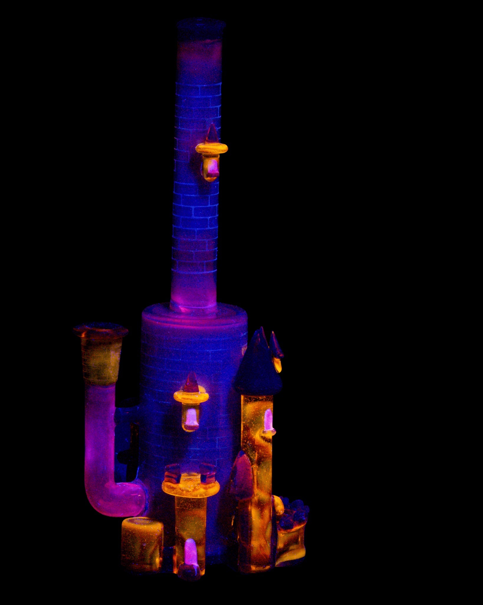 artisan-crafted art piece - Phoenix X White Satin Crushed Opal Kingdom Set by JEBB Glass