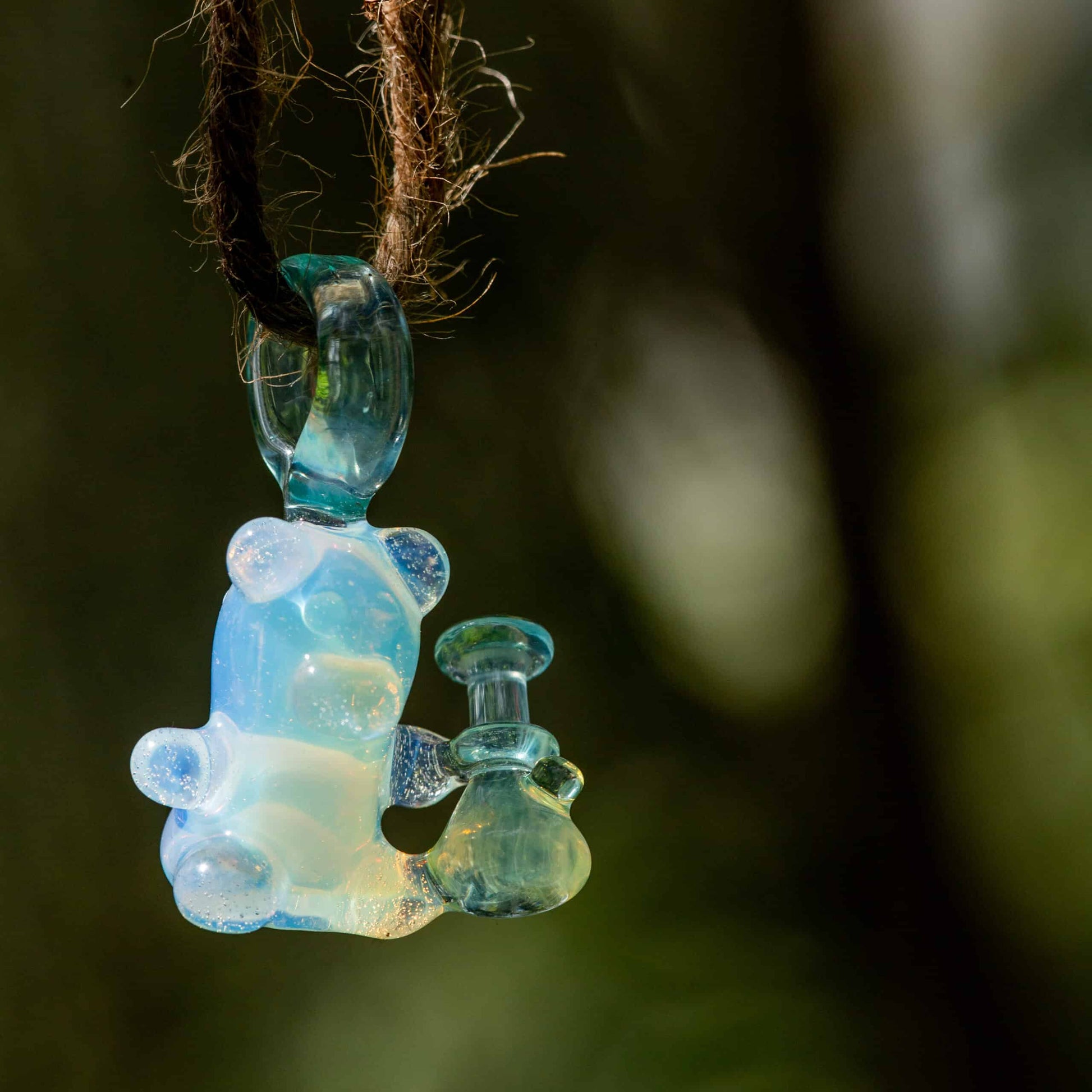 artisan-crafted glass pendant - (DO NOT ACTIVATE SOLD TO JAMES) Ghost & Zen Heady Bear Collab Pendant by Alexander the Great & Snoopy Glass