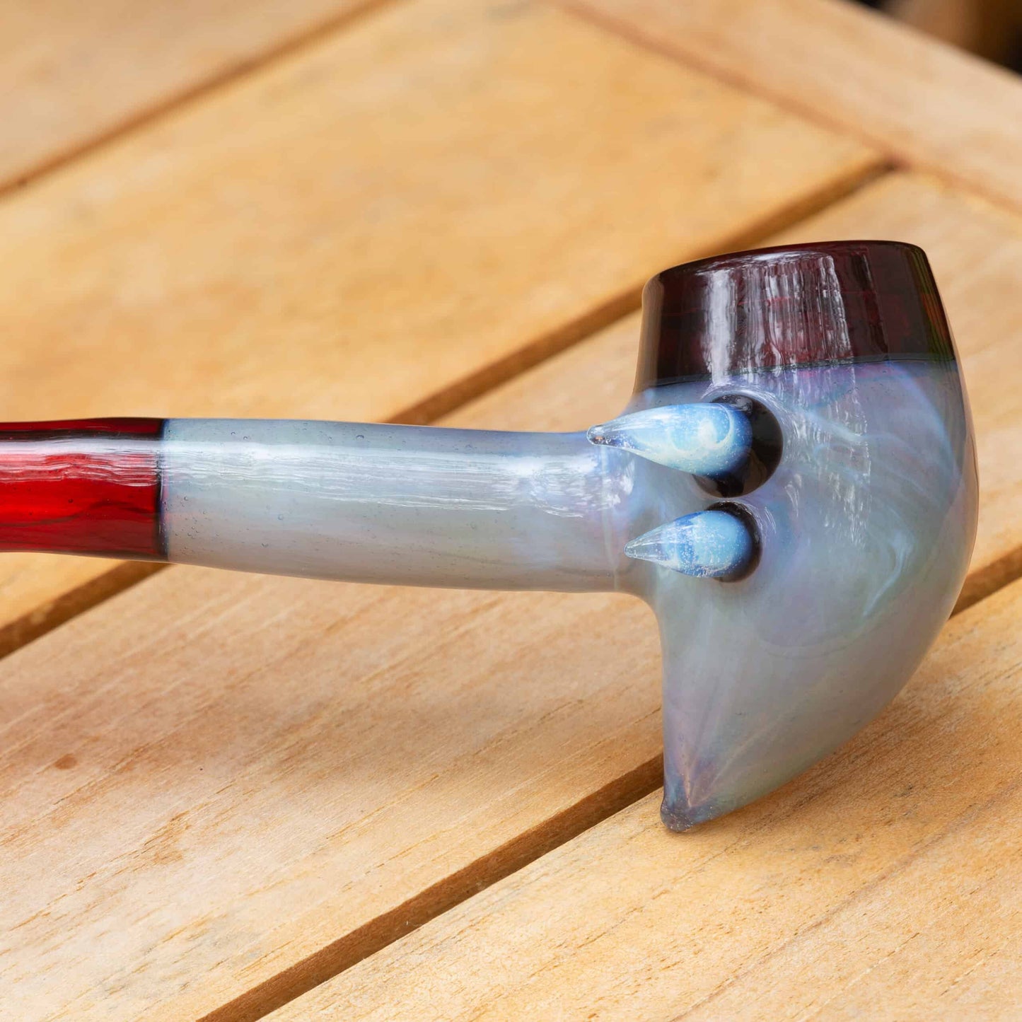 meticulously crafted art piece - Marbled Church Warden by Pouch Glass