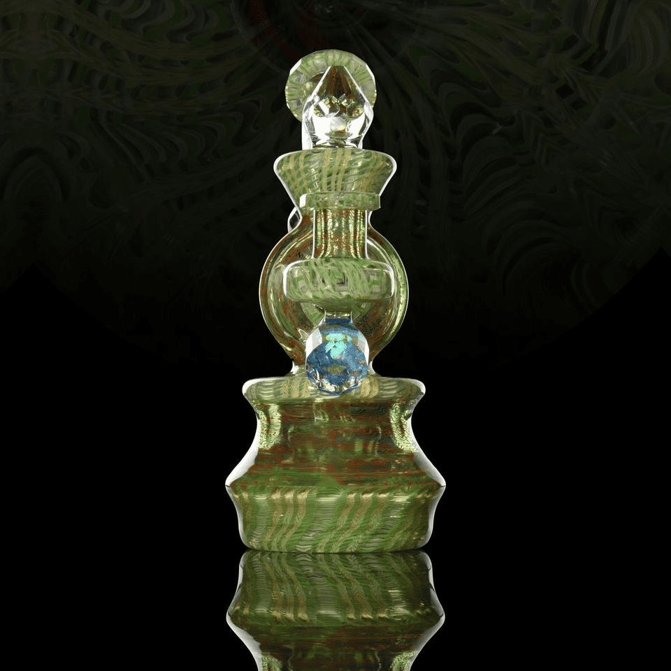 exquisite design of the Wormhole Rig by JD Maplesden x Cowboy Glass x Facet Mama