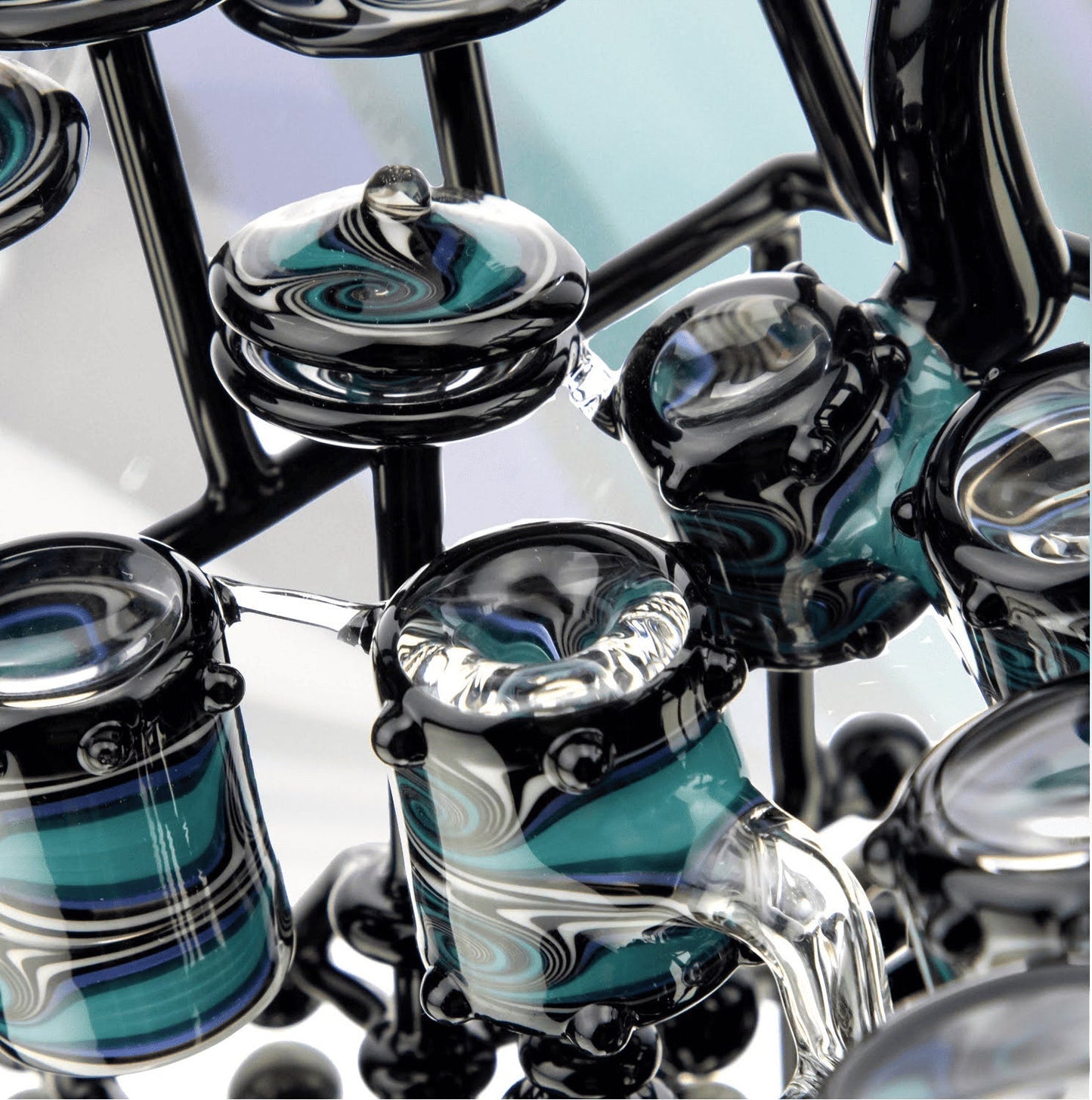 artisan-crafted art piece - Aqua Azul Drum Set by AJ Roberts