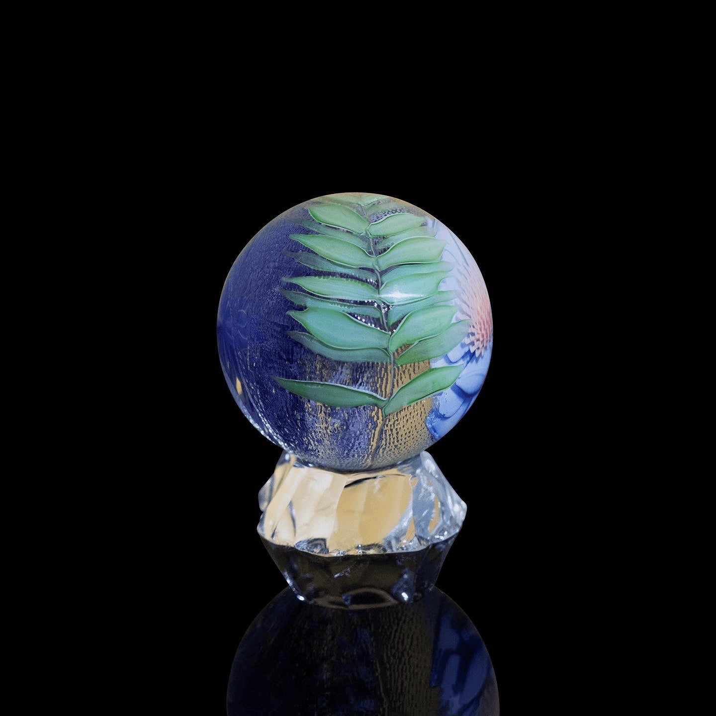 innovative art piece - Fern Dahlia Marble w/ Stand by Jared DeLong