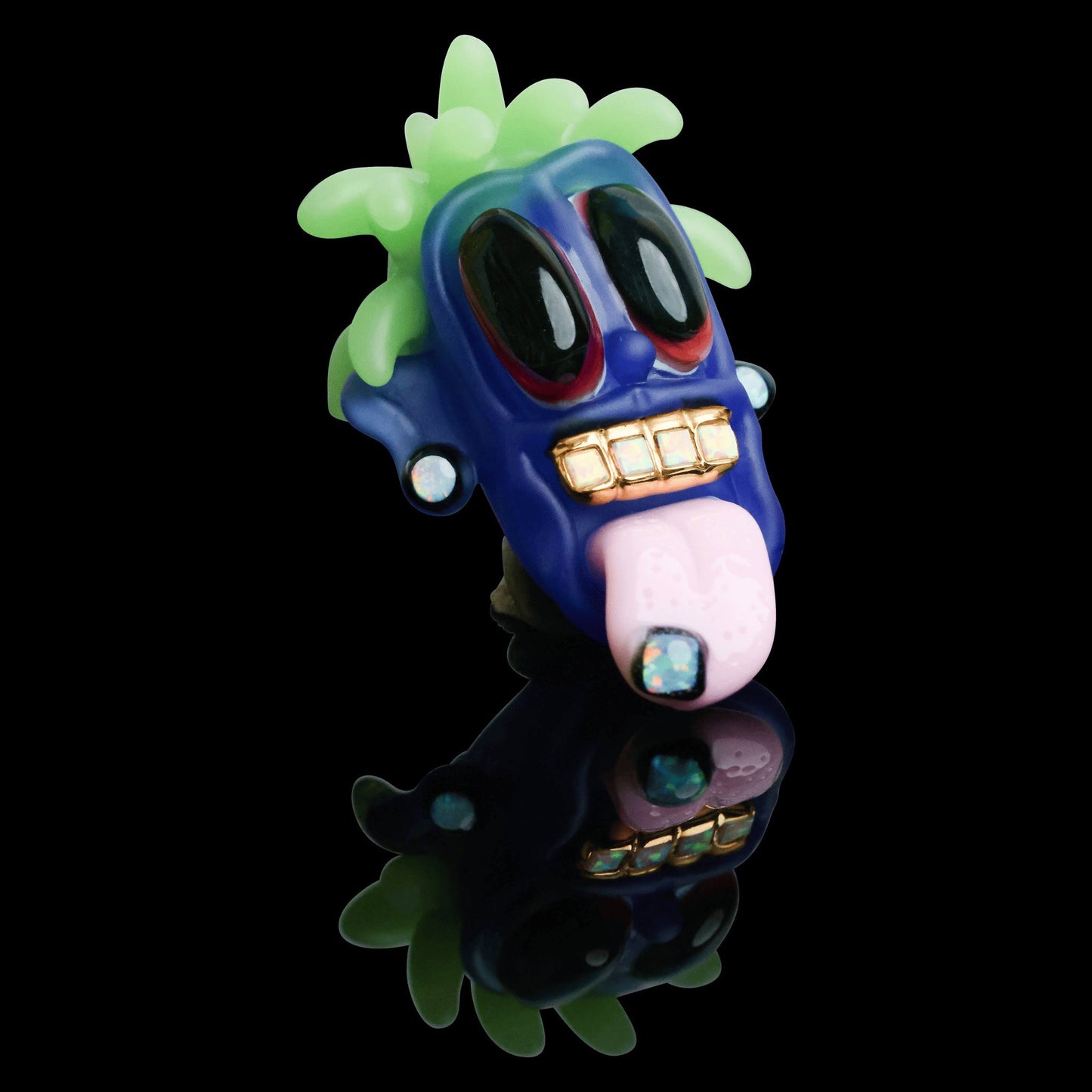 meticulously crafted glass pendant - Full Body Tripster w/ Opal Grill & Tripster Pendant #73 w/ Opal Grill by Ryder Glass (2022 Drop) (RESERVED FOR OSHAE)
